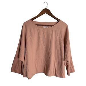 Jamie + The Jones The T Top Raw Silk in Blush Womans Small